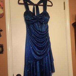Sequin Hearts Asymmetrical Halter Top Dress